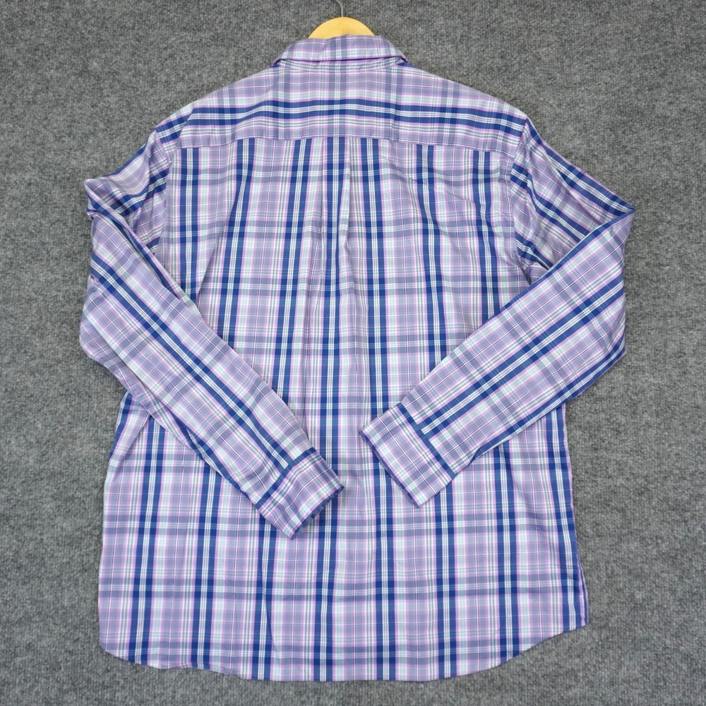 Vineyard Vines OTG Button Down Shirt Mens Large Purple Plaid Performance Brrr - Picture 5 of 11
